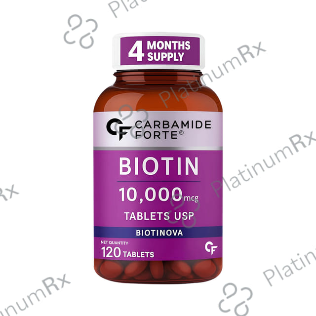 Carbamide Forte Biotin 10,000mcg Tablet for Skin, Hair & Nail Health 120 tablets