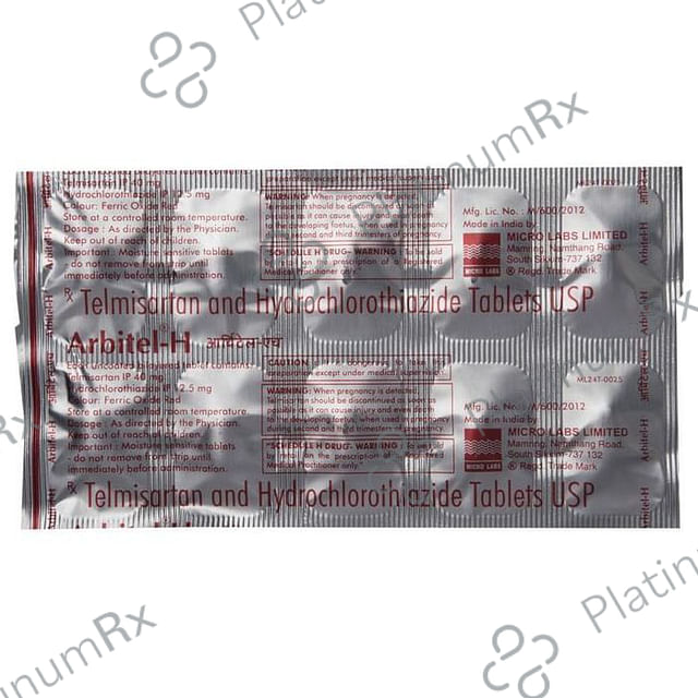Arbitel H 12.5/40mg Tablet 10s
