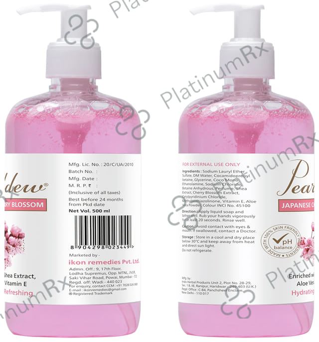Pearldew Japanese Cherry Blossom Handwash (500ml Each) 1 Bottle