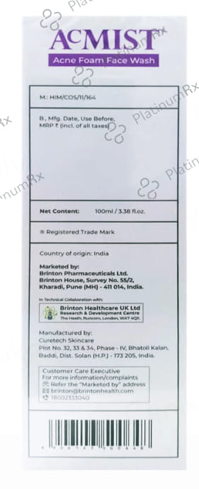 Acmist Acne Foam Face Wash 100ml