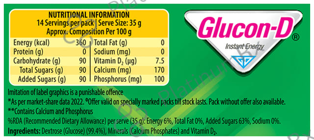 Glucon D Energy Drink Tangy Orange Flavour Powder 200gm