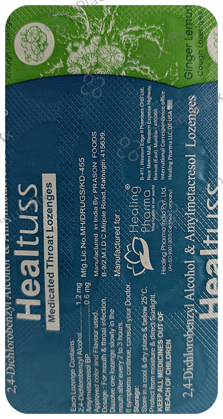 Healtuss Ginger Lemon Lozenges 8s