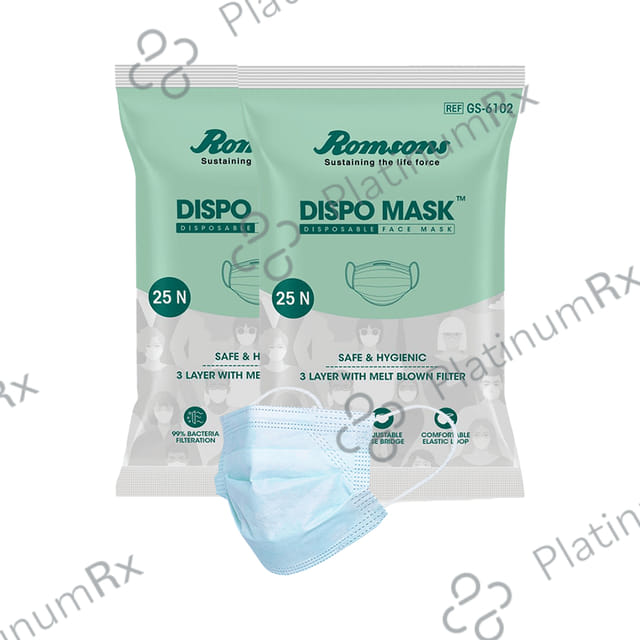 Romsons Gs-6102 Dispo Mask 3 Layer with Melt Blown Filter (25 Each)