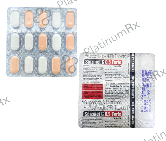 Seizmet G 0.5/1000mg Forte Tablet PR 15s