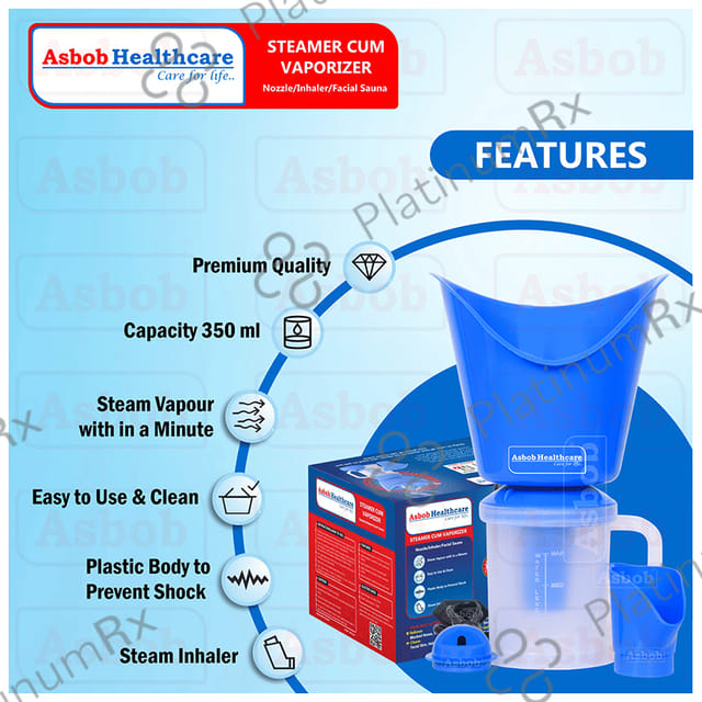 Asbob Healthcare 3 in 1 Vaporizers, Steamer, Steam Inhaler, Facial Steamer Vaporiser for Cold and Cough Blue