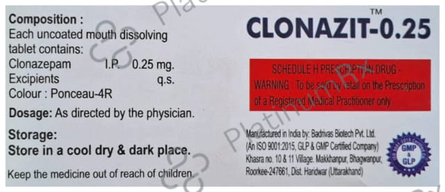 Clonazit 0.25 Tablet MD