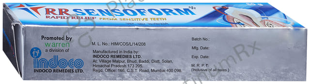 RR Sensoform Dental Gel Rapid Relief from Sensitive Teeth 80gm