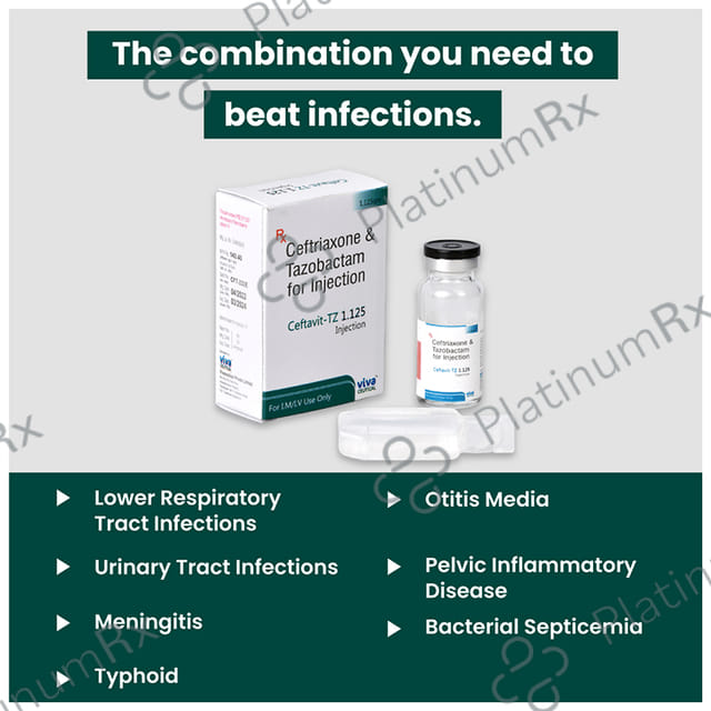 Ceftavit TZ 1.125gm Injection 1s