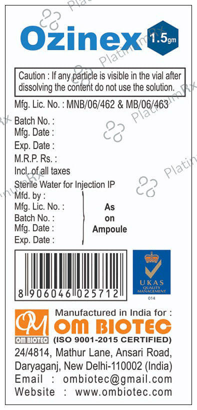 Ozinex 1.5gm Injection