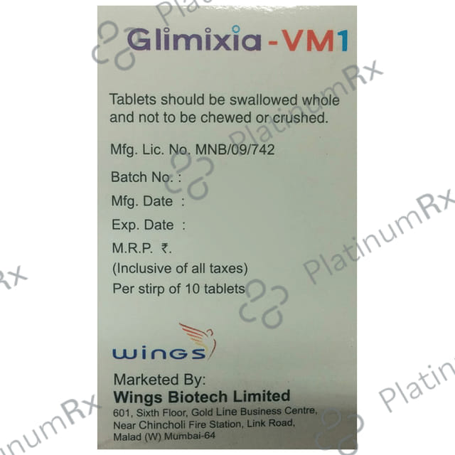 Glimixia VM1/500/0.2mg Tablet ER 10s
