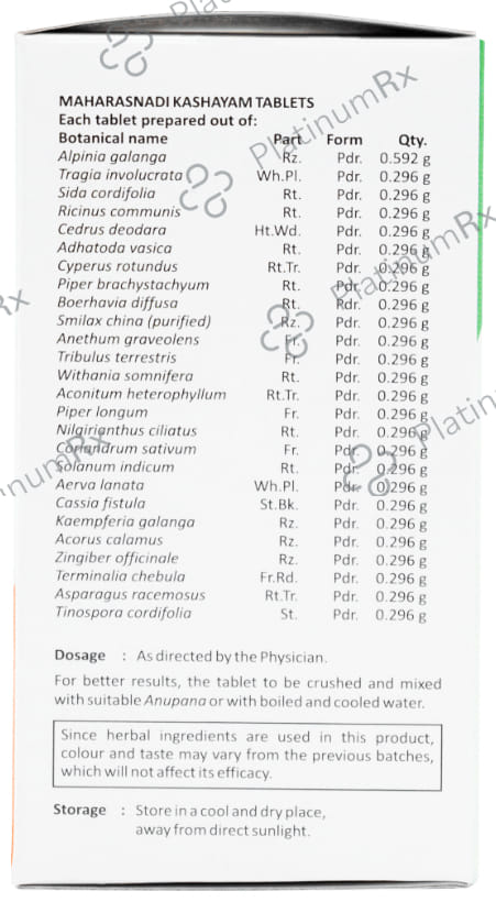 Sitaram Ayurveda Maharasnadi Kashayam Tablet