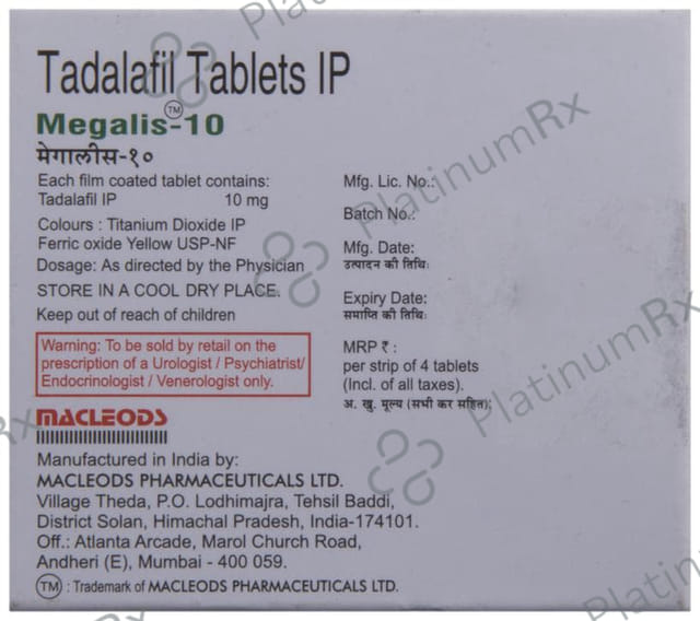 Megalis 10mg Tablet 4s