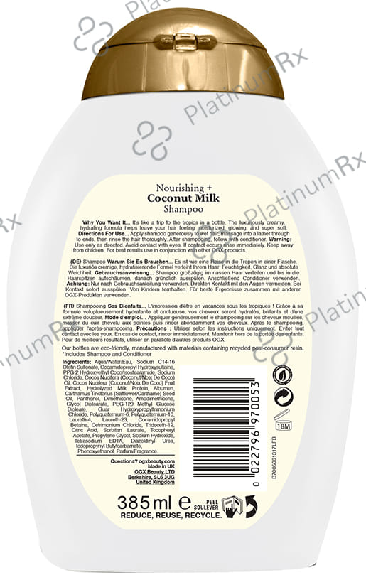 OGX Nourishing+ Coconut Milk Shampoo 385ml