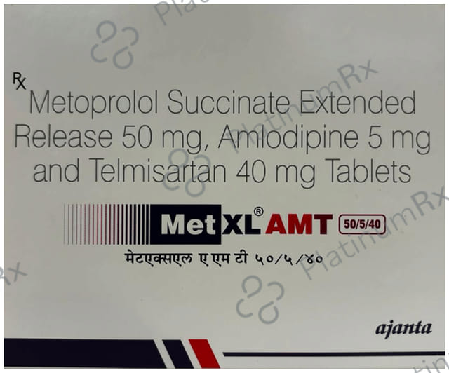 Met XL AMT 50/5/40mg Tablet ER 15s