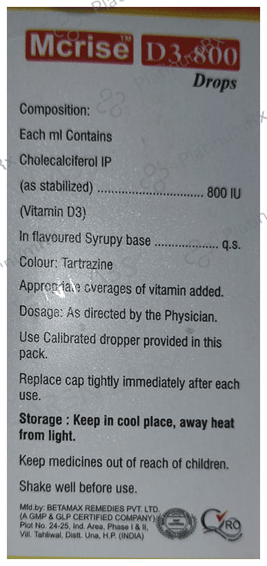 Mcrise Cholecalciferol Oral Drop Mixed Fruit
