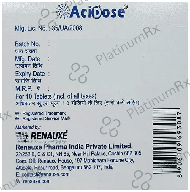 Acidose 500mg Tablet 10s