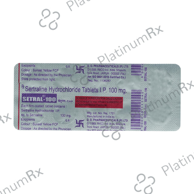 Setral 100mg Tablet 10 Tablet D D Pharma
