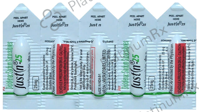 Justin 25mg Suppository 5s