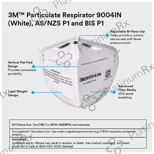 3M 9004IN Dust/Mist Respirator Mask 10 masks