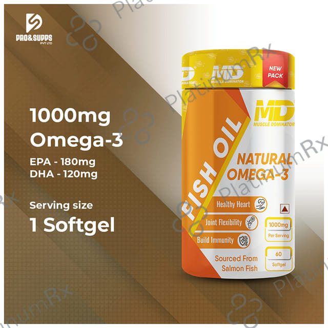 Muscle Dominator Natural Omega-3 Fish Oil 1000mg Softgel