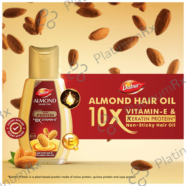 Dabur Almond Hair Oil with Soya Protein & Vitamin E - For Damage Free Hair 290 ml