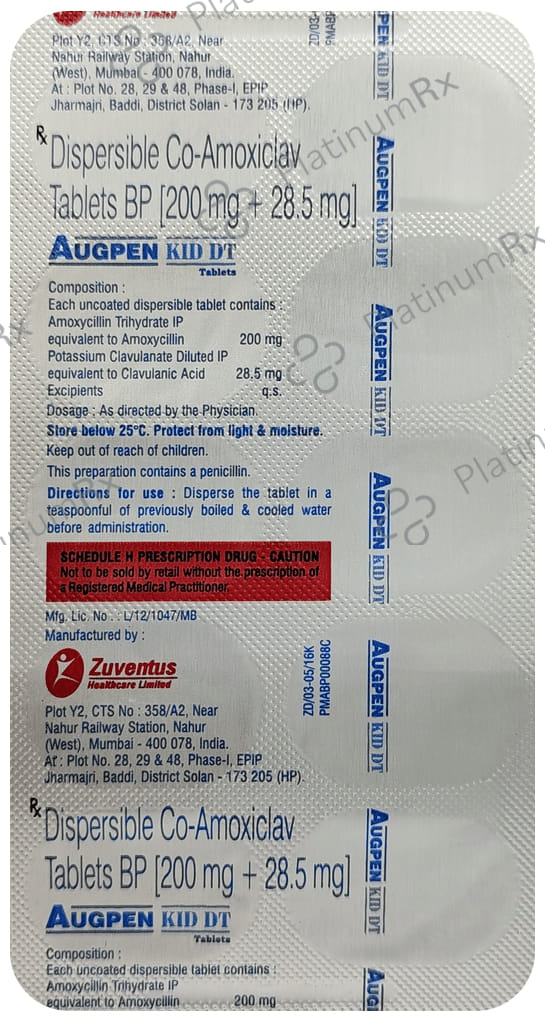 Augpen Kid 200/28.5mg Tablet DT 10s