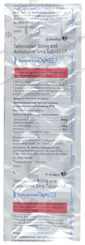 Telsartan AM 5/80mg Tablet 10s