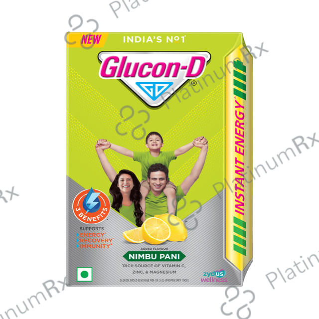 Glucon D with Glucose, Calcium, Vitamin C & Sucrose Flavour Nimbu Pani Powder 450gm