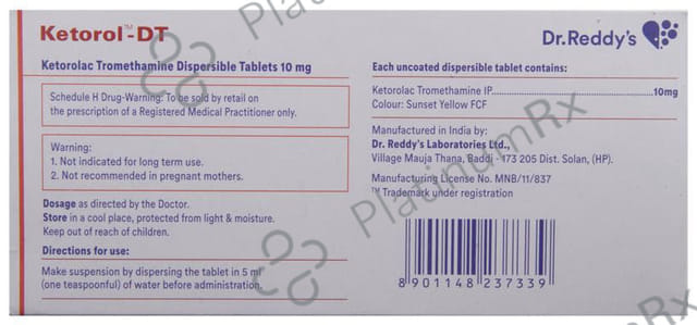 Ketorol DT 10mg Tablet DT 15s