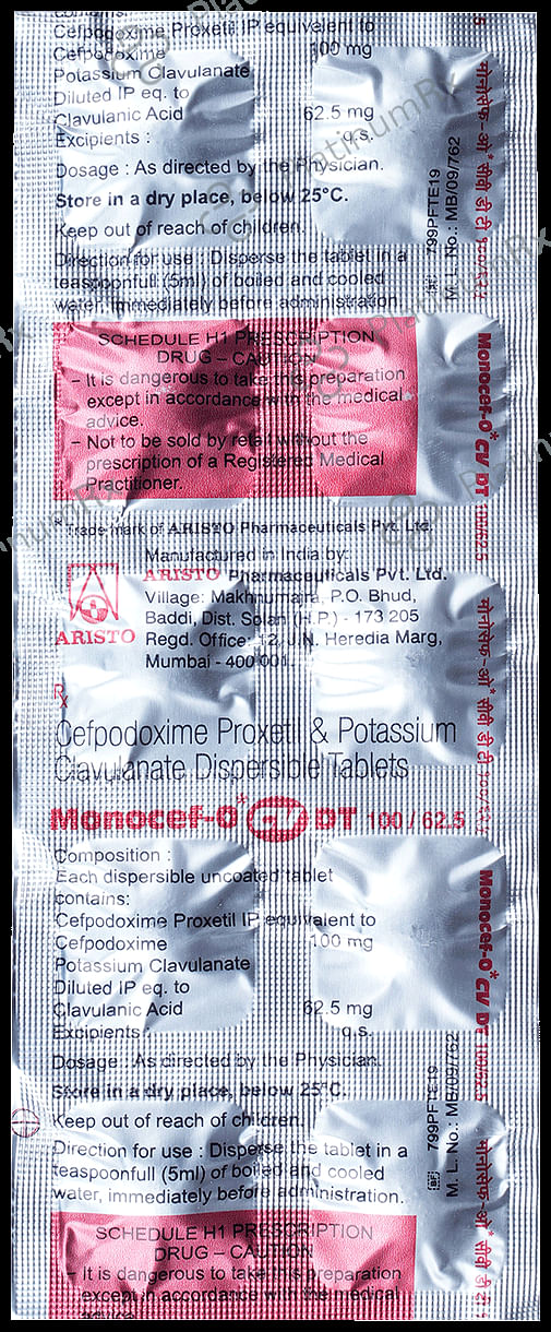 Monocef O CV 100/62.5mg Tablet DT 10s