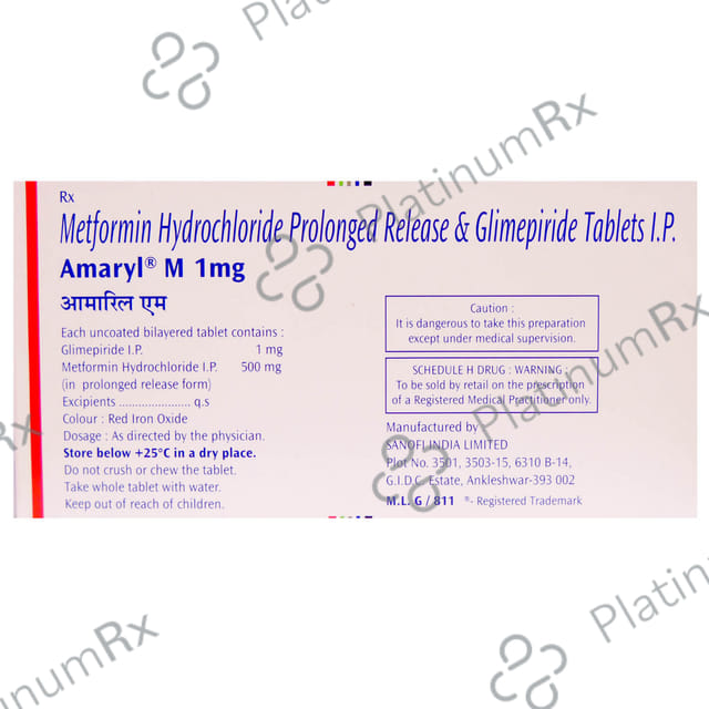 Amaryl M 1mg Tablet PR 15s