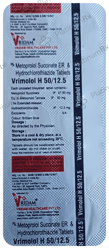 Vrimolol H 50/12.5 Tablet ER