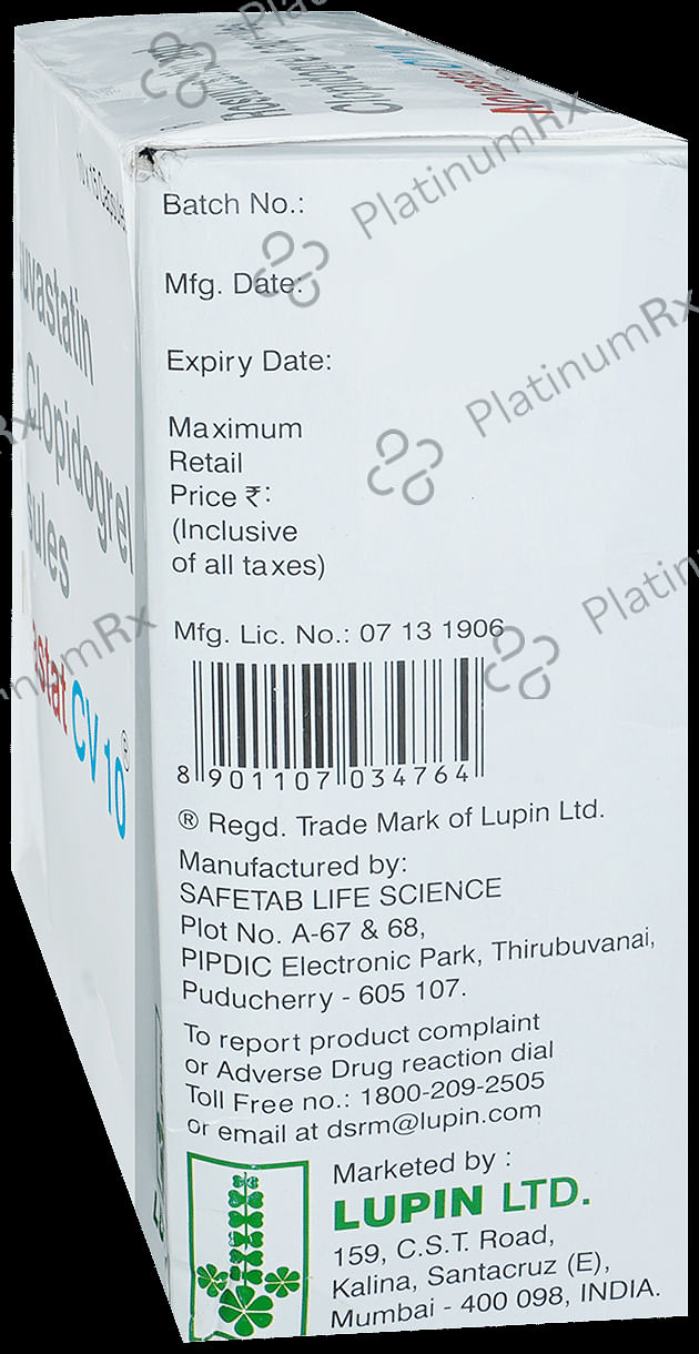 Novastat CV 10/75mg Capsule 15s