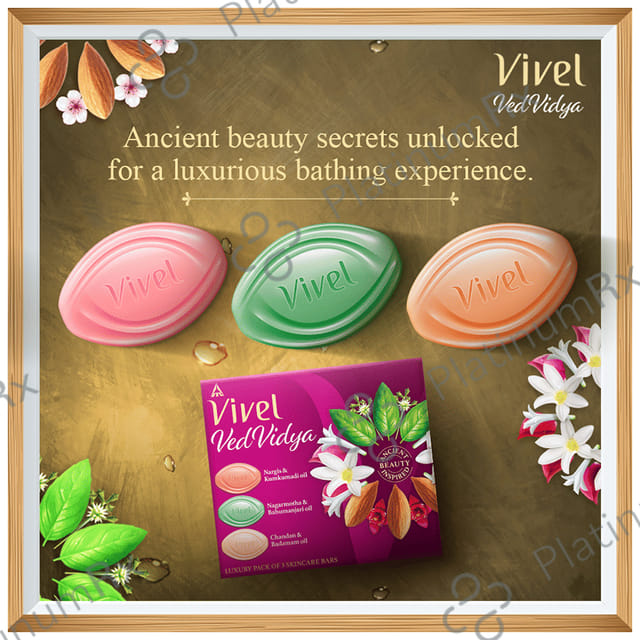 Vivel Vivel VedVidya Luxury Pack of Skincare Soap (100gm Each) 3 units