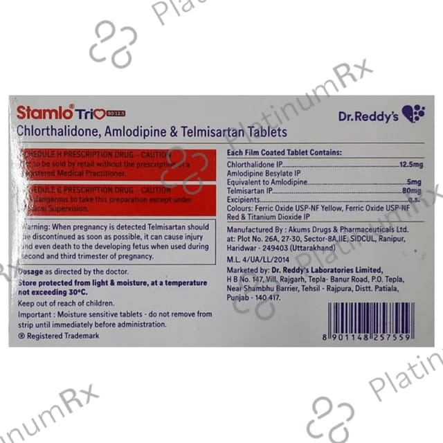 Stamlo Trio 80/12.5 Tablet 15s