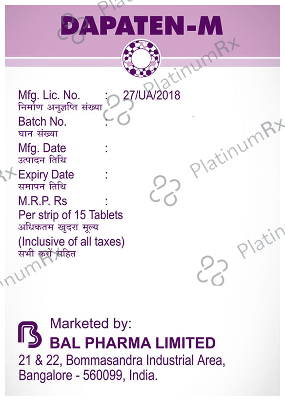Dapaten M 10/500mg Tablet ER 15s