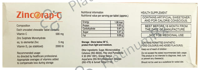 Zincorap C Chewable Tablet 15s