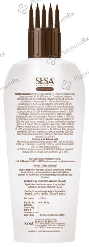 Sesa Strong Roots Ayurvedic Hair Oil 200ml