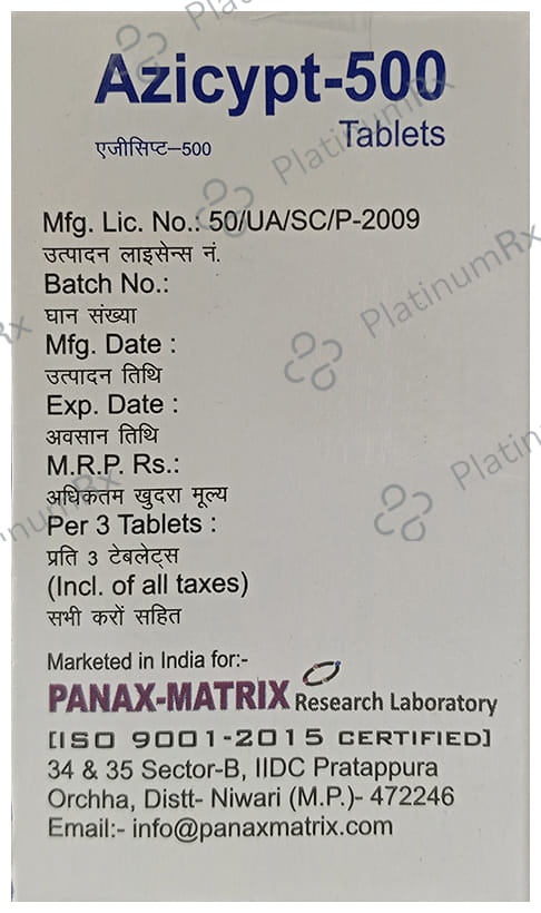 Azicypt 500mg Tablet 3s