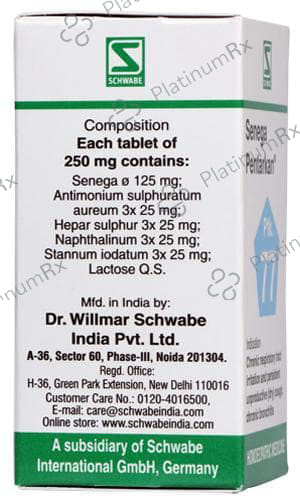 Dr Willmar Schwabe India Senega Pentarkan Tablet