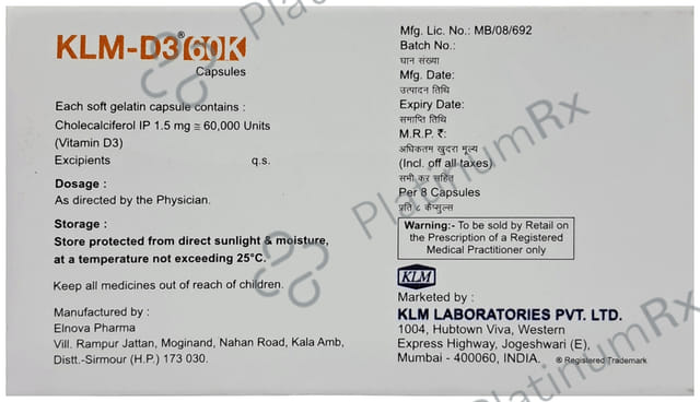 Klm D3 60K Capsule 8s