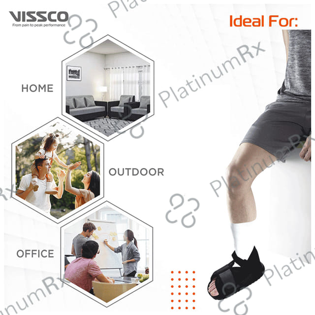Vissco Cast Shoe, Provides Stability & Protection while the Leg is in Plaster Grey Large