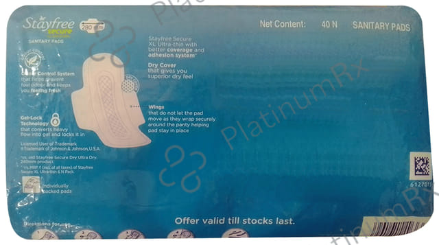 Stayfree Secure Ultra Thin Sanitary Pads with Wings Size Pads XL 40s