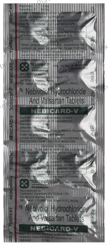 Nebicard V 5/80mg Tablet 10s