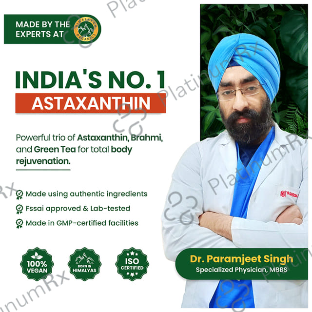 Himalayan Organics Naturally Sourced Astaxanthin 4mg Vegetarian Capsule