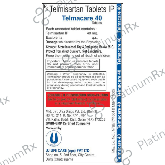 Telmacare 40 Tablet