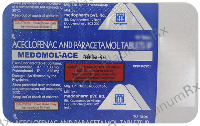 Medomol Ace 100/325mg Tablet 10s