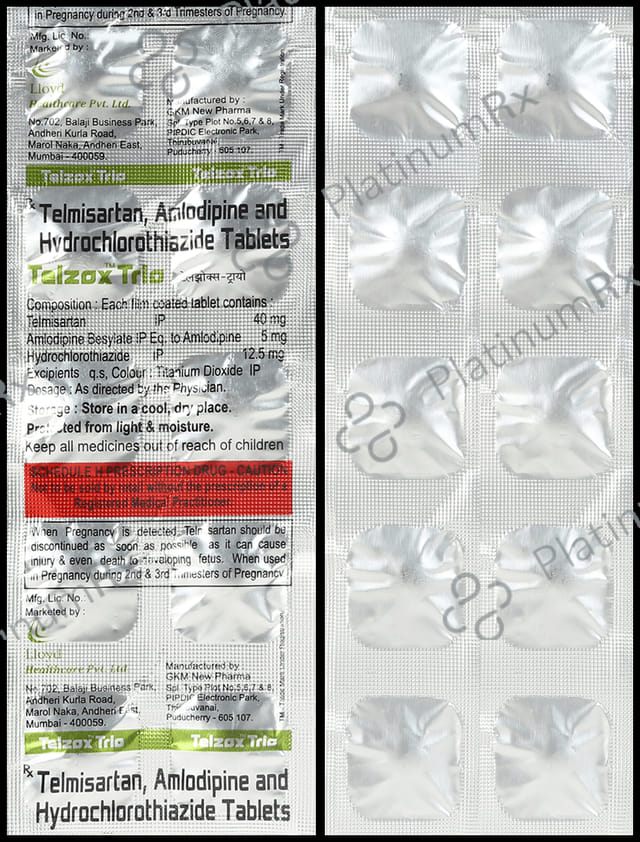 Telzox Trio 5/12.5/40mg Tablet 10s