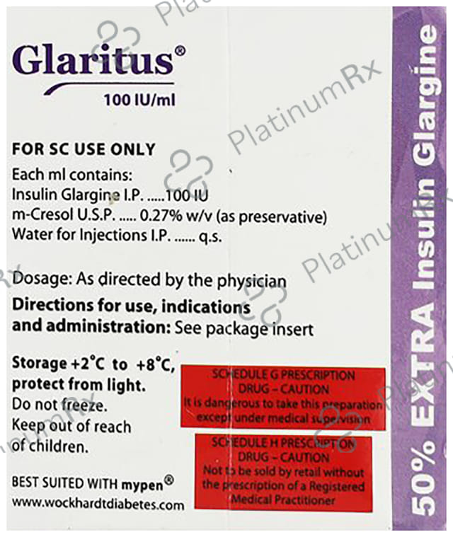 Glaritus (100 IU/ml) (3X3ml Cartridge)
