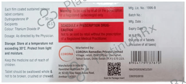 Dydrohope SR 30mg Tablet 4s